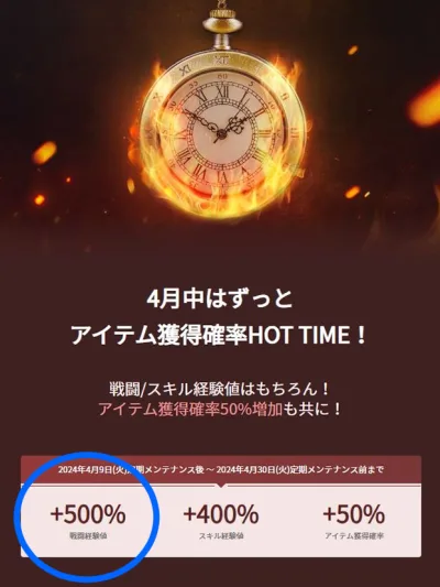 HOT TIME イベント紹介画面